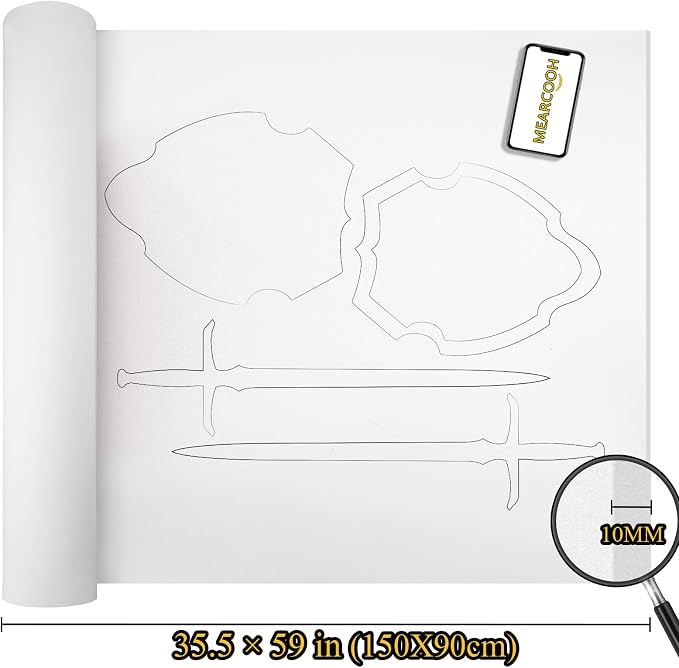 MEARCOOH EVA Foam Cosplay White 10mm Thick (1mm to 20mm) Large 35.5" x 59" Sheet Premium High Density 86 kg/m3 for Cosplay, Crafts Projects - Image 2
