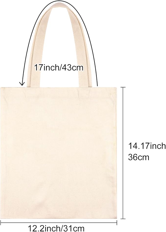 Morcheiong 20 Pack Cotton Canvas Bag Blank Tote Canvas Bags Reusable Grocery Shopping Bags, Suitable for DIY Craft, Promotion, Gift, Shopping, Advertising, Drawing, Grocery, Activity - Image 4