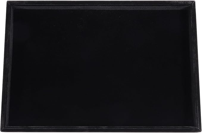 4 Pcs 13.8"x9.5" Velvet Jewelry Tray Jewelry Display Tray Stackable Plate | Jewelry Organizer Trays for Earrings Necklaces Bracelet Rings Display Showcase - Black - Image 3
