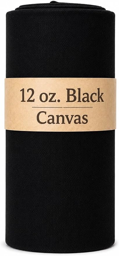 Sedona Designz Black Cotton Duck Canvas 12oz - 62" Wide Fabric by The Yard - Heavy Duty, Durable for Upholstery, Crafts, and Home Décor by SedonaDesignz