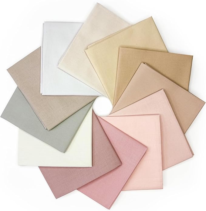 Fat Quarter Bundle - Neutral Color Palette - 100% Cotton Quilting Fabric - 18" x 22" Pre-Cut Squares (Beiges, Creams, Greys) for Sewing & Patchwork - Image 4