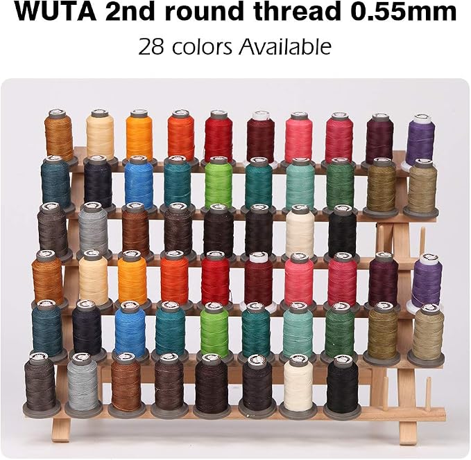 WUTA Leather Sewing Round Waxed Thread New 90 Meter Polyester Hand Sewing Line for Leather Work Cord Tool DIY (Sun Orange, 0.55mm) - Image 4