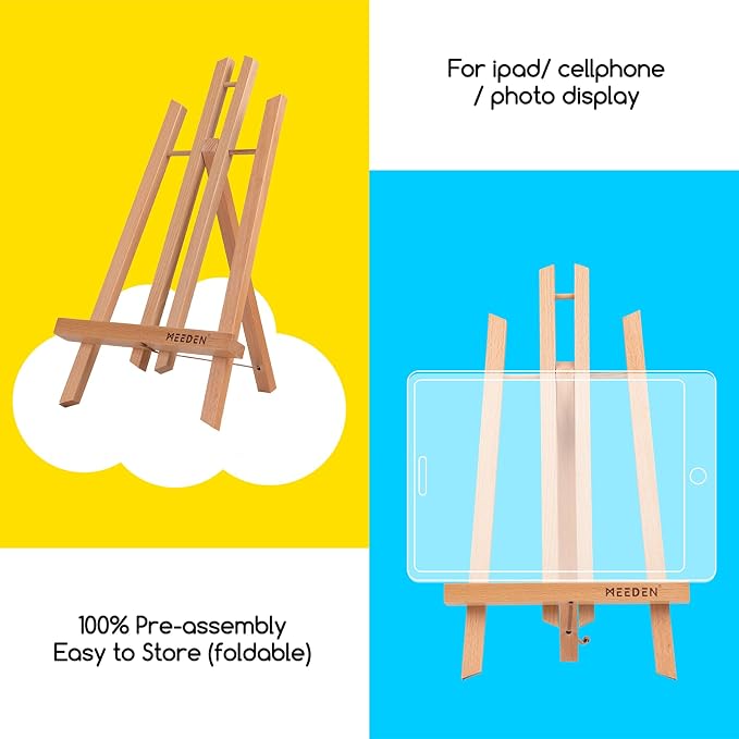MEEDEN 16 Inch Tabletop Easel: 12 Pack Beech Wood Easel for Painting - Display Table Top Easel Canvas Stand for Painting Sign - Image 5