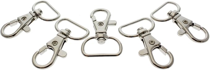 Bulk 100 Pack - Premium Metal Lobster Claw Clasps - Wide 3/4 Inch D Ring - 360° Swivel Trigger Snap Hooks - Great for DIY Lanyards, Keychain Clasps - Swivel Hooks for Purses by Specialist ID - Image 2