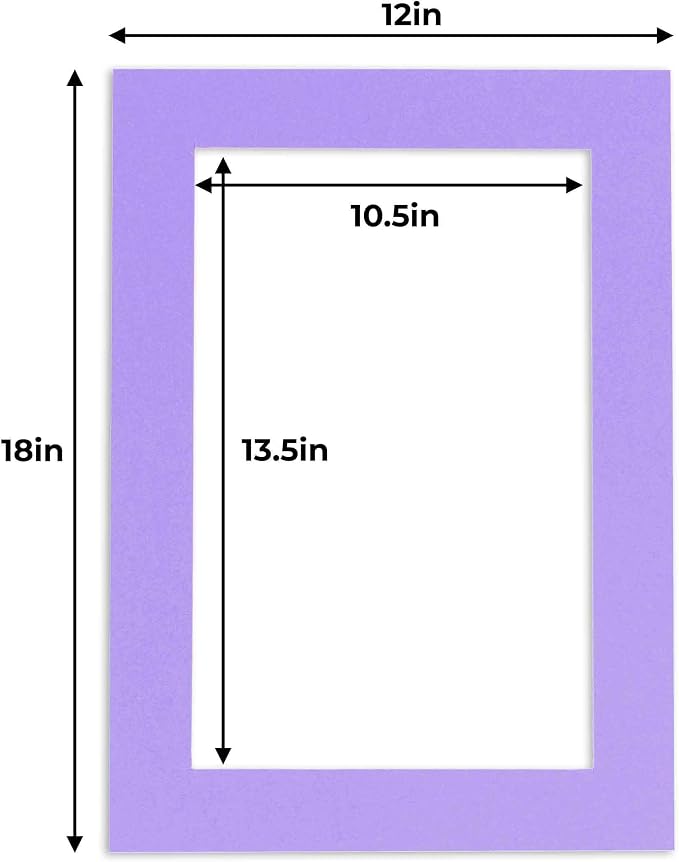 11x14 Mat for 12x18 Frame - Precut Mat Board Acid-Free Light Purple 11x14 Photo Matte For a 12x18 Picture Frame, Premium Matboard for Family Photos, Show Kits, Art, Picture Framing, Pack of 25 Mats - Image 4