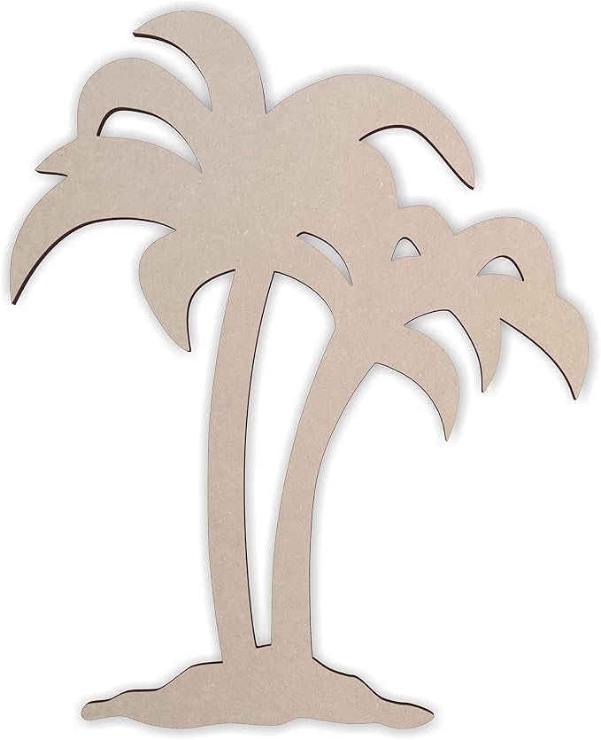Jess and Jessica Wooden Palm Tree Wall Art 24" x1/4" Thick – Home Decor Accent for Wall Hanging and DIY Crafts, Unfinished MDF Palm Tree Wood Cutouts for Living Room, Bedroom or Tropical Spaces by JessandJessica-HMv1