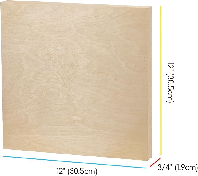 MEEDEN Unfinished Wood Canvas Board: 3/4” Deep 12x12” Wooden Canvas Panel Pack of 4 - Blank Cradled Wood Art Board for Painting - Image 2