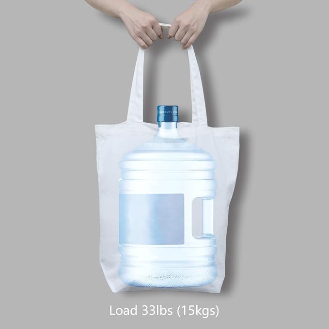 TOPDesign 2 | 6 | 12 Pack Super Strong Large 17.5"x16.5"x5" 10oz Cotton Canvas Tote, Reusable Grocery Shopping Bag, Blank White Bags for Crafts, DIY Your Creative Designs (Pack of 6) - Image 6