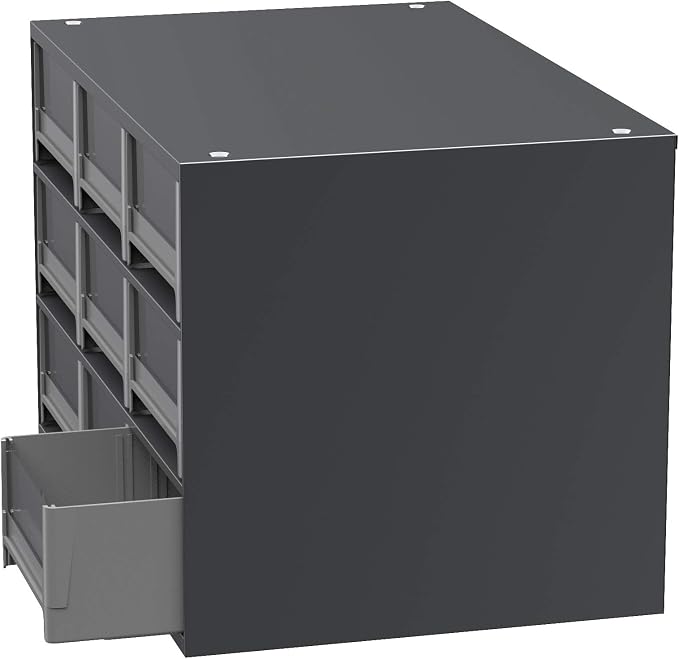 Akro-Mils Steel Garage Storage Cabinet, Small Parts Organizer Metal Cabinet for Hardware, Nails, Screws, Bolts, Nuts, and More, 17" W x 11" D x 11" H, 9-Drawer, Gray Cabinet/Gray Drawers (19909) - Image 4