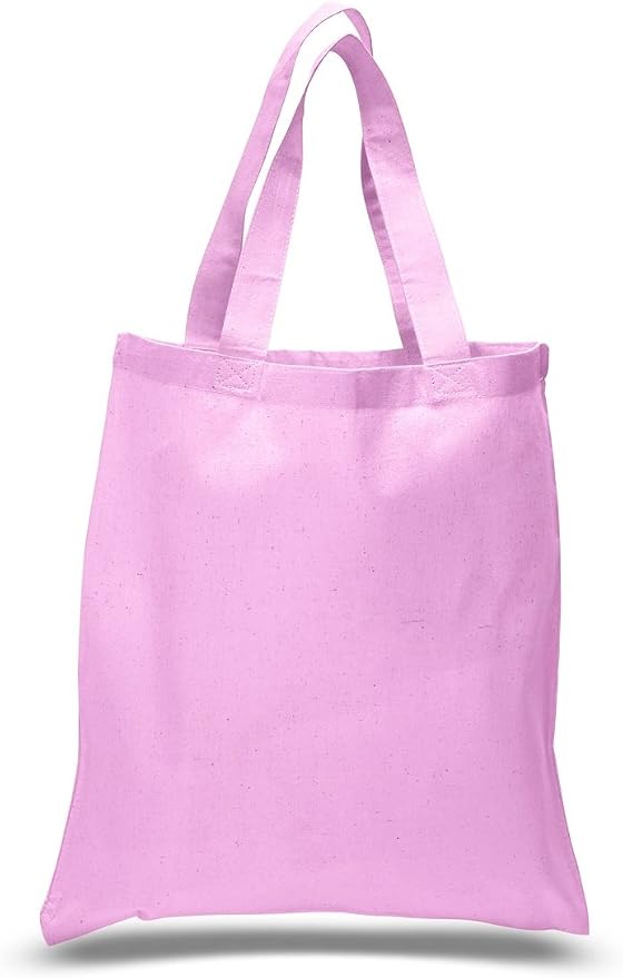 (36 Pack) 3 Dozen 100% Cotton Reusable Blank Tote Bags Tob293 (Light Pink) by ToteBagFactory