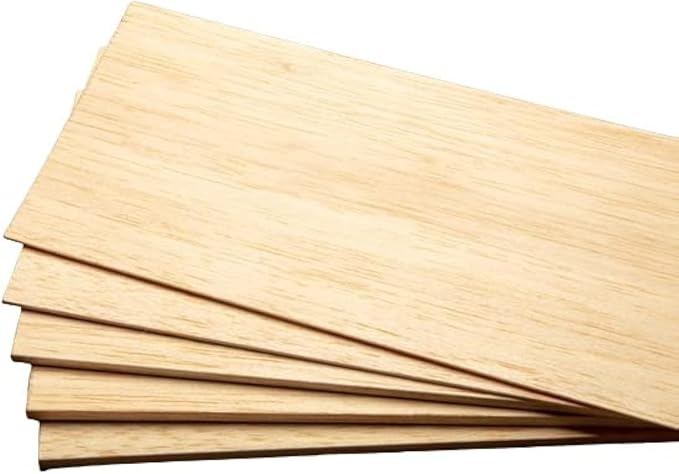 Balsa Wood Sheets, Model Grade Hobby Craft Balsa Wood Thin Plank, Perfect for Modeling, Crafts, Hobbies, Laser, Wood Burning, Glider Airplanes by Binos (12" x 6" x 1/8", Pack of 10) by BINOS