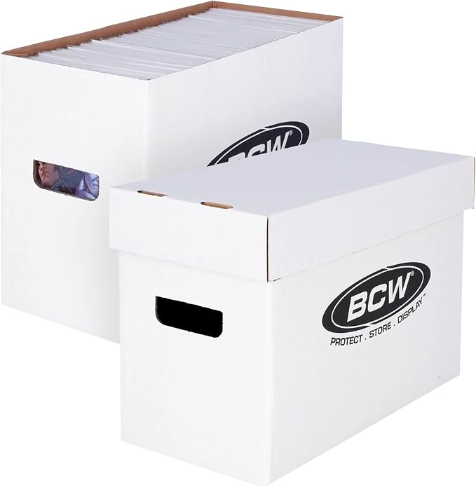 BCW Short Comic Storage Box - 2 Pack | Holds 150-175 Current/Silver Age Comics | Stackable, Durable 200 lb. Strength by BCW