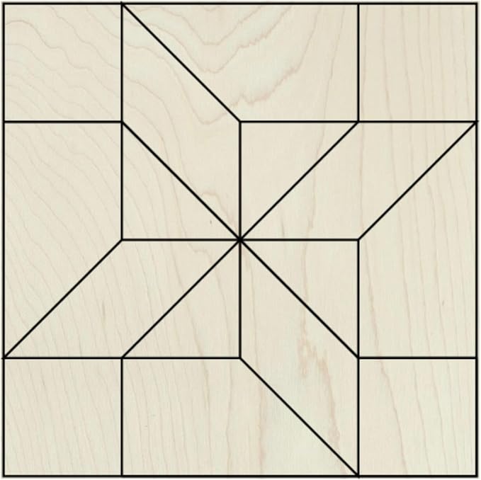 Wood Barn Quilts | Unfinished Wood Quilt Block Painting Sign | DIY Painting Craft Kit for Adults | Farmhouse Wall Art and Quilting Decor (15 inches, Friendship Star) by AVTRBoutique