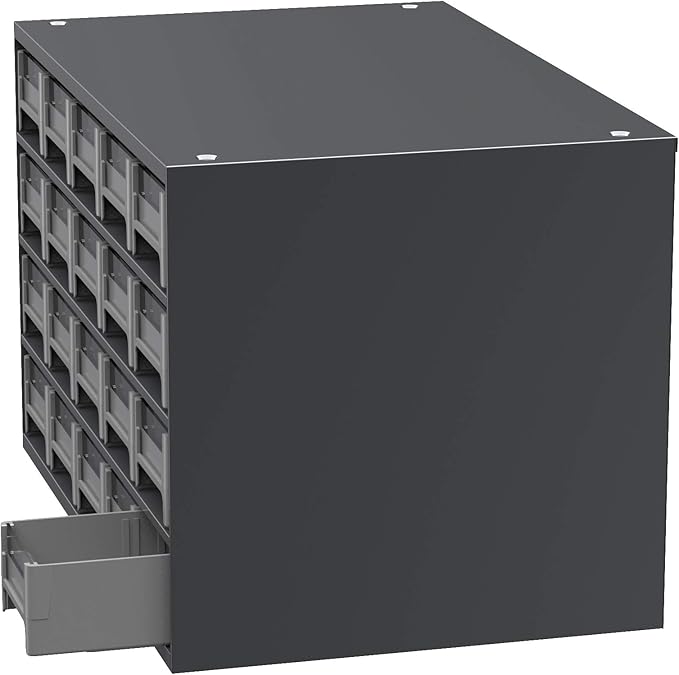 Akro-Mils Steel Garage Storage Cabinet, Small Parts Organizer Metal Cabinet for Hardware, Nails, Screws, Bolts, Nuts, and More, 17" W x 11" D x 11" H, 20-Drawer, Gray Cabinet/Gray Drawers (19320) - Image 4