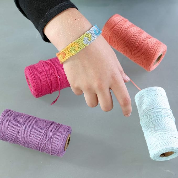 Weaving Strings - Warp Thread - Mint - 1mm 2-ply Cord – Cotton Yarn – Macrame Rope – Leather Sewing - Colourful Warp – Weaving Kit - Crochet - Be Creative Craft Supplies Store (Mint, 1-piece) - Image 4