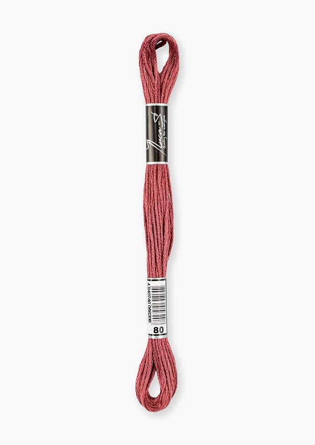 12 Pack of Premium Embroidery Thread Luca-S, 100% Giza Cotton, Oeko TEX Certified Stranded Cotton - 80 / DMC 3722 / Anchor 1027 - Image 2