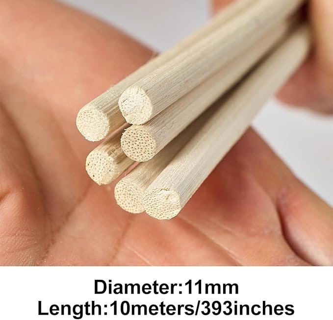 Natural Reed Spline, 500g 11mm Round Reed Coil DIY Cane Webbing Material for Basket Weaving Furniture Wicker Chair Table Repair - Image 2