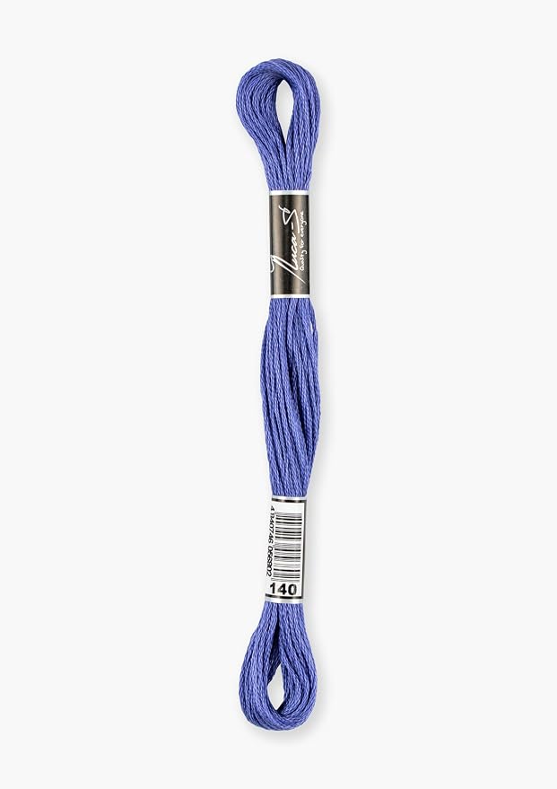 12 Pack of Premium Embroidery Thread Luca-S, 100% Giza Cotton, Oeko TEX Certified Stranded Cotton - 140 / DMC 3807 / Anchor 122 - Image 2