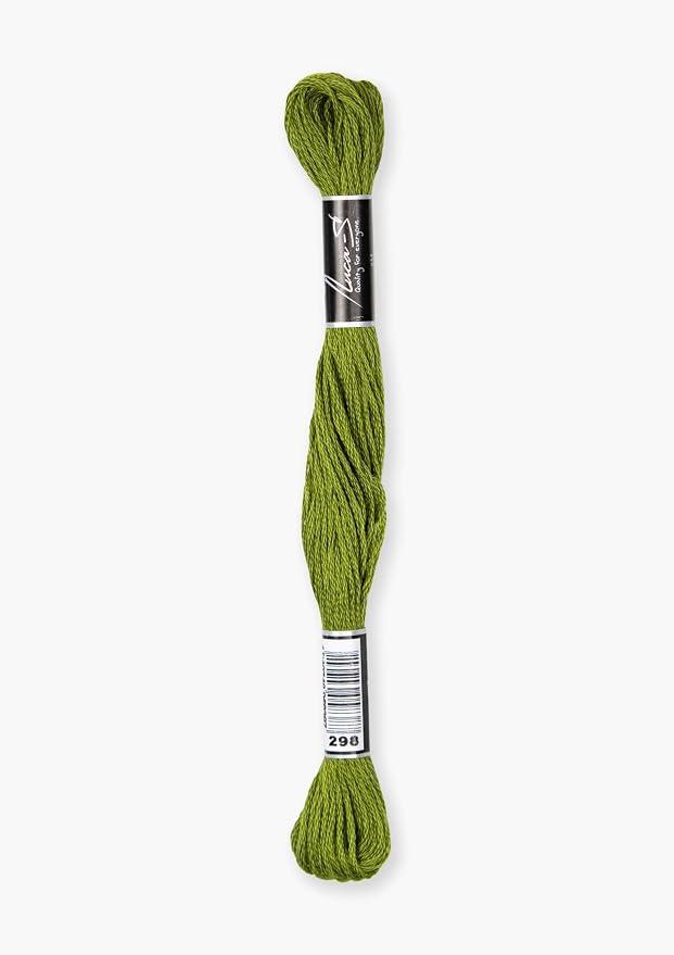 12 Pack of Premium Embroidery Thread Luca-S, 100% Giza Cotton, Oeko TEX Certified Stranded Cotton - 298 / DMC 580 / Anchor 267 - Image 2