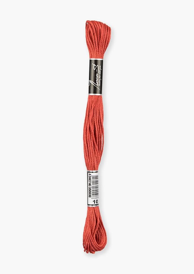 12 Pack of Premium Embroidery Thread Luca-S, 100% Giza Cotton, Oeko TEX Certified Stranded Cotton - 10 / DMC 351 / Anchor 10 - Image 2