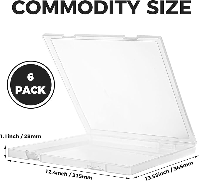 CraftGenes 12x12 Scrapbook Paper Storage, 6 Pack Stackable Containers | Clear PP; 13.58 x 12.4 x 1.1 in; Integrated U-Latch; Fits Cardstock, Vinyl Sheets, Stickers and Die Cuts - Image 2