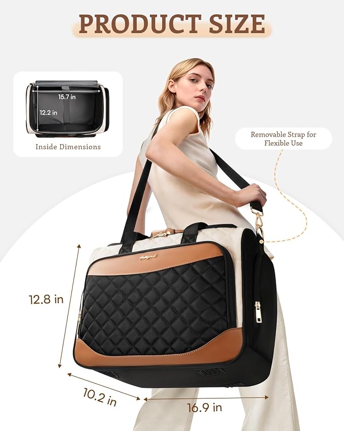 Arcoyard Sewing Machine Carrying Case with Base Plate, Shoulder Strap, Sewing Machine Bag Fits Most Standard Sewing Machines and Storage Sewing Accessories, for Brother, Singer, Janome, Beige Brown - Image 3