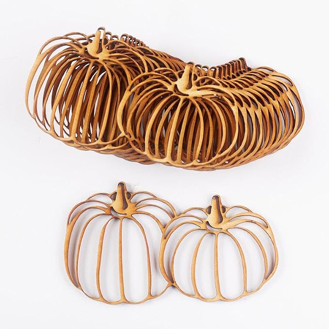 Pack of 12 Unfinished Wood Pumpkin Patch Cutouts - Thanksgiving Halloween Pumpkin Wooden Shapes for Fall Crafts and Autumn Decorations - Made in USA (6" L x 3" W) - Image 5