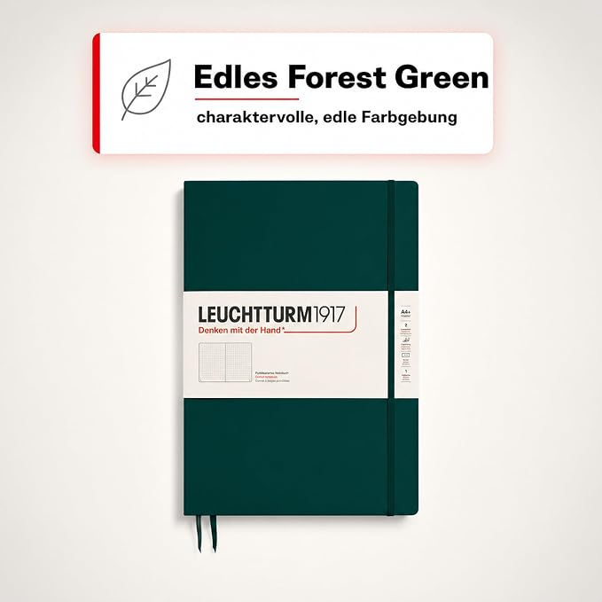 LEUCHTTURM1917 - Notebook Hardcover Master Slim A4+ - 123 Numbered Pages for Writing and Journaling (Forest Green, Dotted) - Image 9