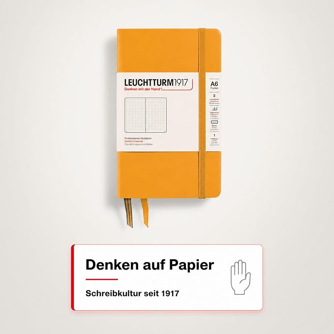 LEUCHTTURM1917 - Notebook Hardcover Pocket A6-187 Numbered Pages for Writing and Journaling (Rising Sun, Dotted) - Image 5