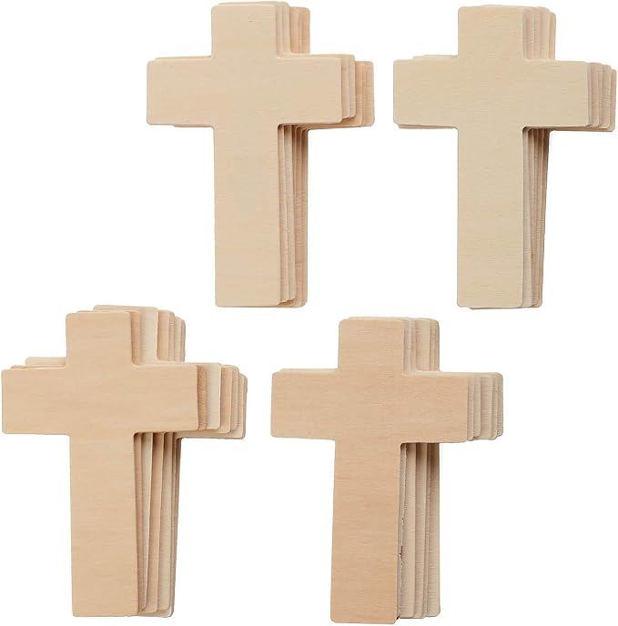 Wooden Unfinished 4-1/4 Inch High Cross - Package of 24 Crosses - Image 3