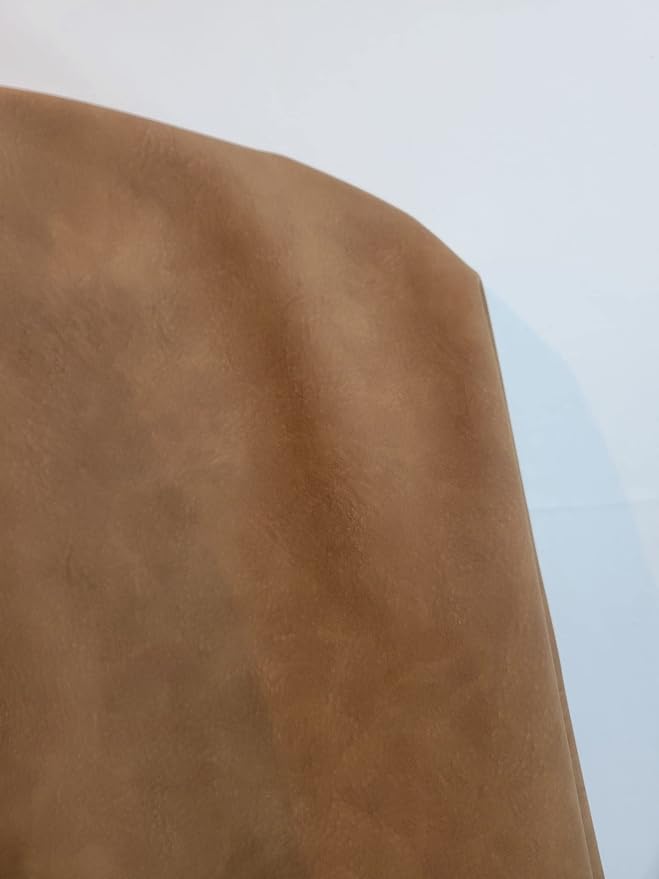 NAT Leathers | Desert Tan Tumbled Nubuck Soft Faux Vegan Leather PU {Peta Approved Vegan} | 5 yards (180 inch Length x 54 inches Wide) Cut by Yard | Synthetic Pleather 0.9mm Nappa Vinyl - Image 4