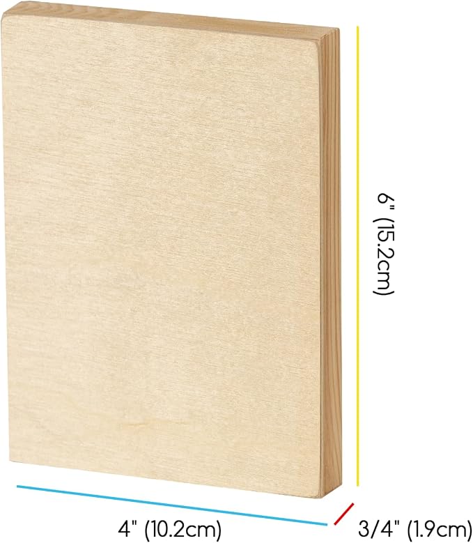 MEEDEN Unfinished Wood Canvas Board: 3/4” Deep 4x6” Wooden Canvas Panel Pack of 6 - Blank Cradled Wood Art Board for Painting - Image 2