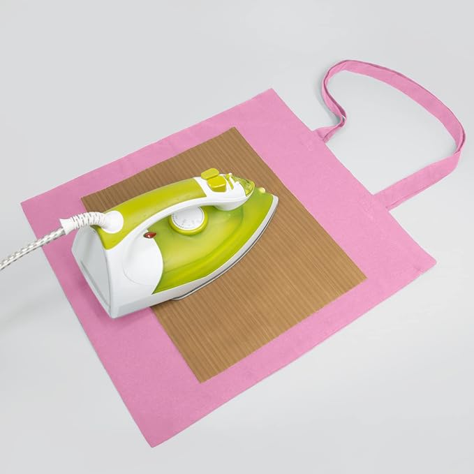 NPBAG 5 Pack 15'' X 16'' Baby Pink Cotton Tote Bags, Blank Bulk Cloth bags with 1pc of PTFE Teflon Sheet - Image 4