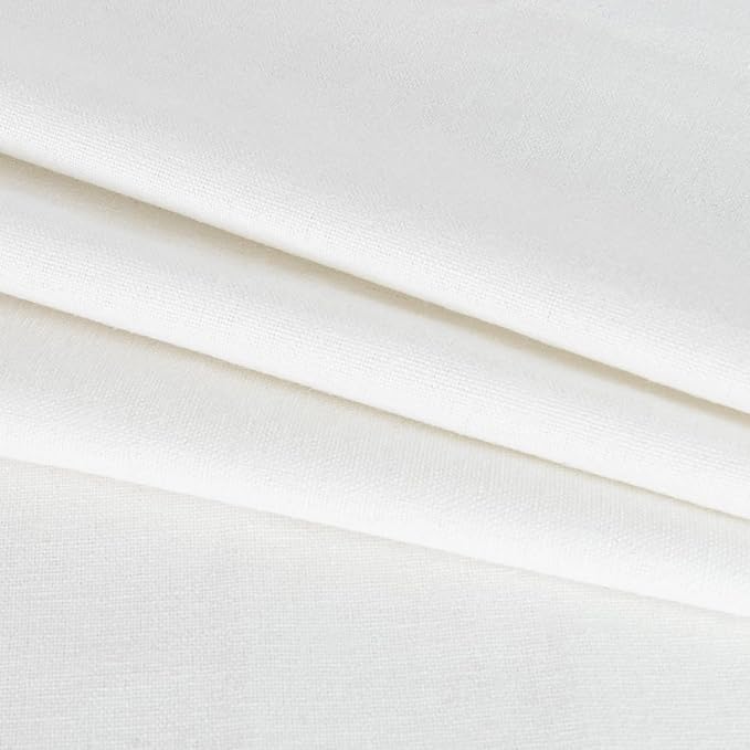 Linen Fabric by the Yard Bright White 1 Yard 62 Inch Wide | Linen Embroidery Fabric Plain Solid Color Cloth for Needlework, Quilting, Embroidery, Curtain, Garments Craft - Image 2