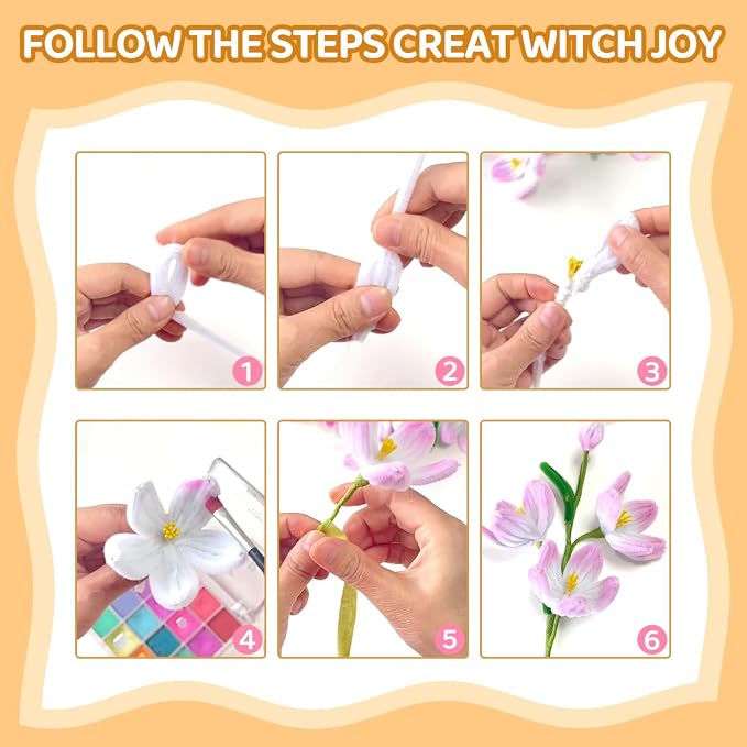 AIZANYU 1200pcs Pipe Cleaners Bulk. 24-Color Chenille Stems for Craft. Art Supplies for Flowers. Flower Making Manual Included - Image 6