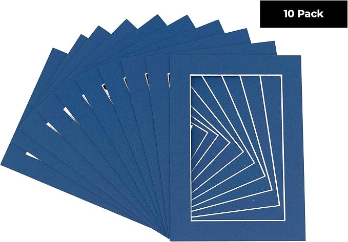 12x18 Mat for 16x20 Frame - Precut Mat Board Acid-Free Royal Blue 12x18 Photo Matte For a 16x20 Picture Frame, Premium Matboard for Family Photos, Show Kits, Art, Picture Framing, Pack of 10 Mats - Image 2