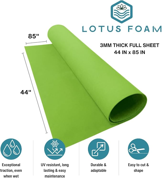 LotusFoam EVA Foam Sheet 3mm – 44"x 85" Craft Foam for Cosplay, Costumes & DIY, High Density 130 kg/m3, Heat Shapeable, Paintable, 35 Colors(Key Lime) - Key Lime - Image 2