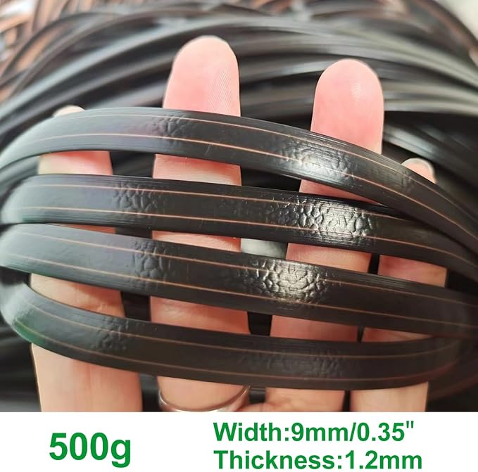 ECYC Ltd 196.8 Feet Rattan Repair Kit for Wicker Furniture, 9mm Wide Flat Synthetic Rattan Weaving Material Plastic Imitation Rattan Wicker PE Rattan Strips for Repair Fixing Furniture, DIY Crafts - Image 2