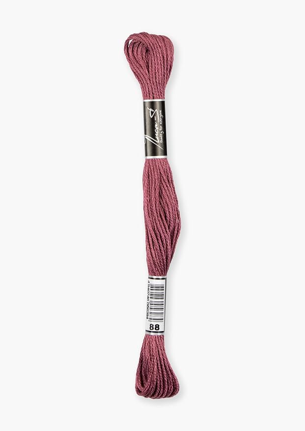 12 Pack of Premium Embroidery Thread Luca-S, 100% Giza Cotton, Oeko TEX Certified Stranded Cotton - 88 / DMC 3726 / Anchor 1018 - Image 2