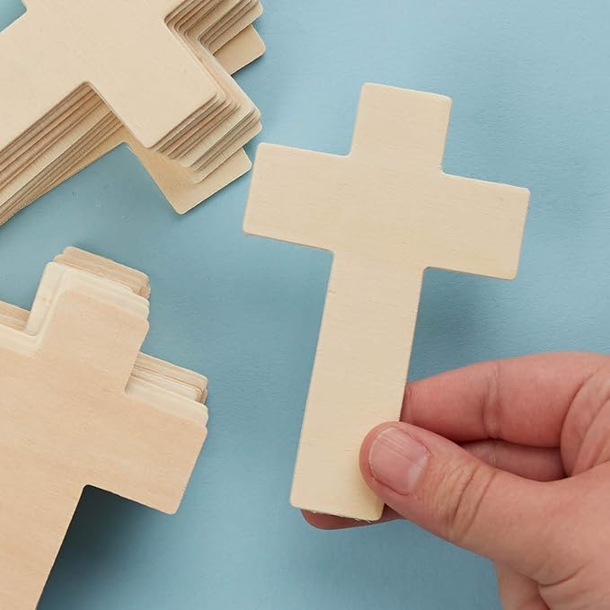 Wooden Unfinished 4-1/4 Inch High Cross - Package of 24 Crosses - Image 2