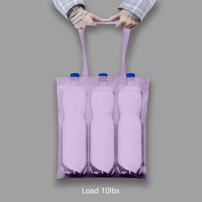 TOPDesign 6-Pack Economical 16"x15" Lavender Cotton Tote Bags, Lightweight Medium Reusable Grocery Shopping Cloth Bags, Suitable for DIY, Advertising, Promotion, Gift, Activity - Image 6