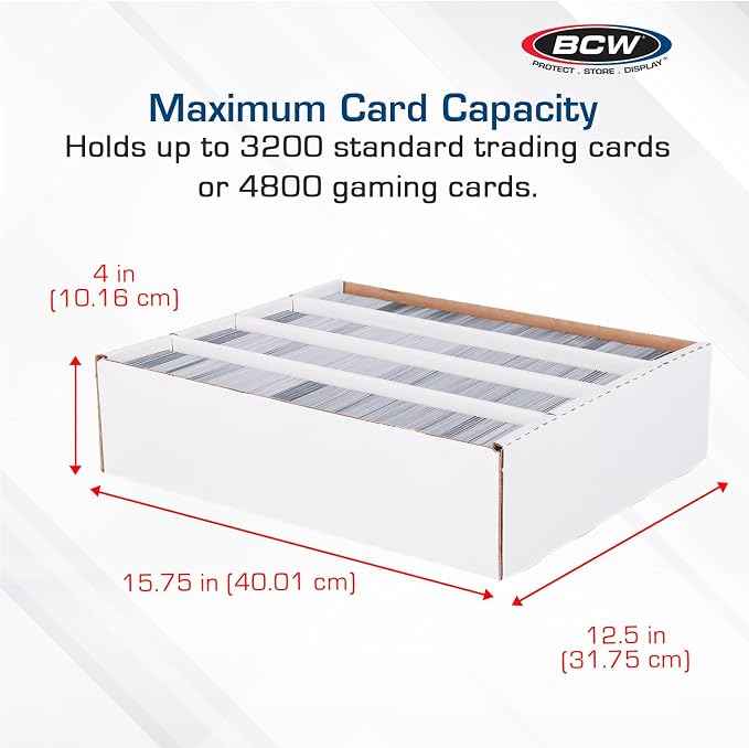 BCW 3200 Count Storage Box (Full Lid) - 10ct | Cardboard Box for Cards - Image 3
