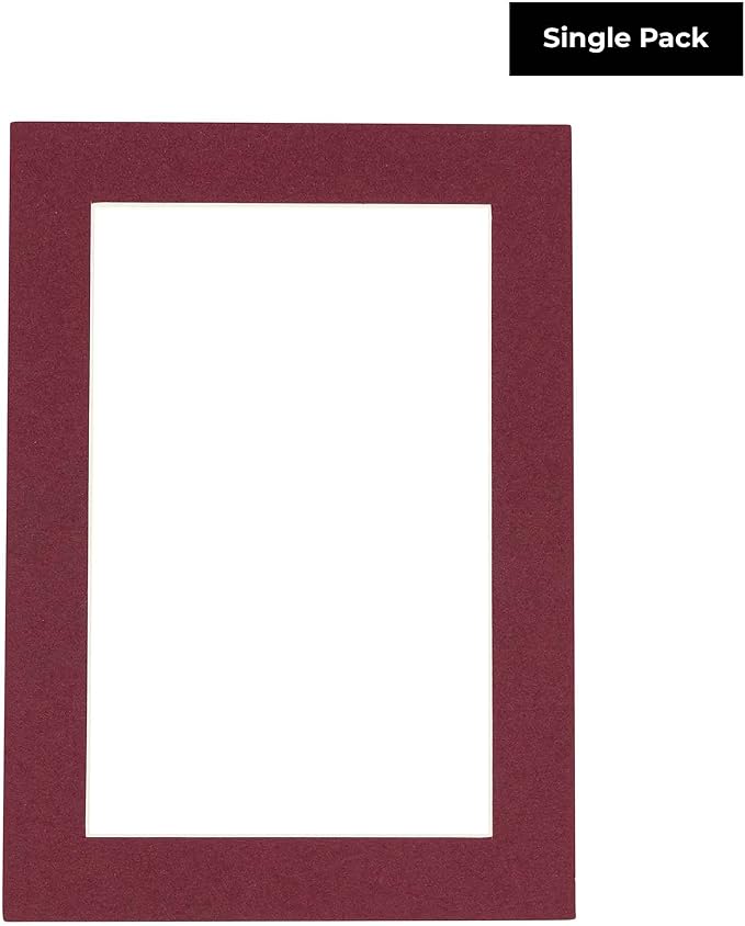 5x7 Mat for 8.5x11 Frame - Precut Mat Board Acid-Free Maroon 5x7 Photo Matte Made to Fit a 8.5x11 Picture Frame, Premium Matboard for Family Photos, Show Kits, Art, Picture Framing, Pack of 1 Mat - Image 2