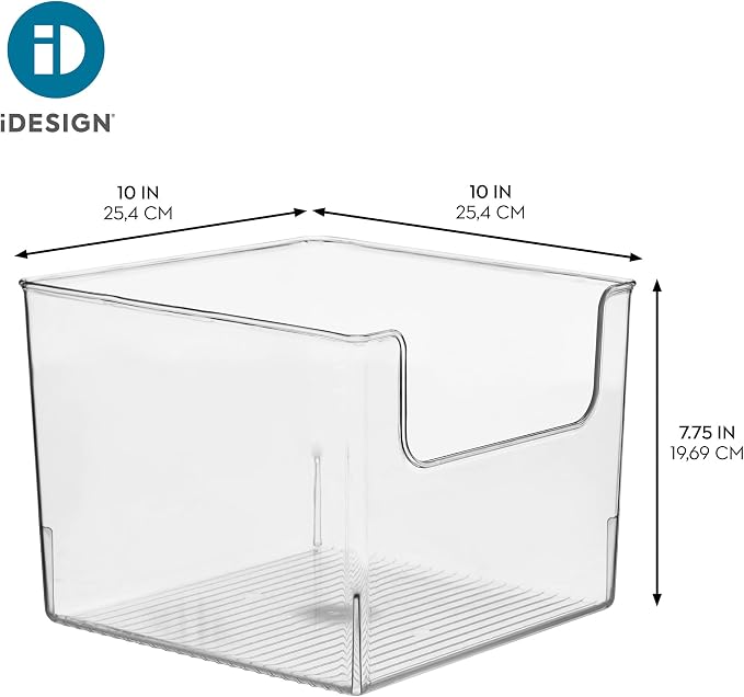 iDesign Open-Front Storage Bin, Set of 2, Clear | For Kitchen, Pantry, Bathroom, Office, Made in USA - Image 4