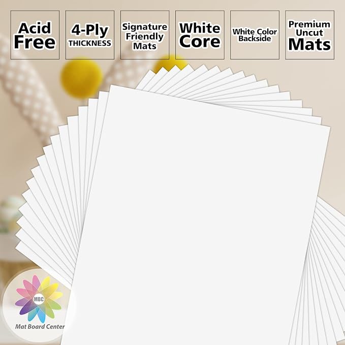 Mat Board Center 16x20 White Matte Boards, 20 Pack | Uncut, Acid-free matboards, Ideal for Frames, Prints, Photos, Crafts - Image 5