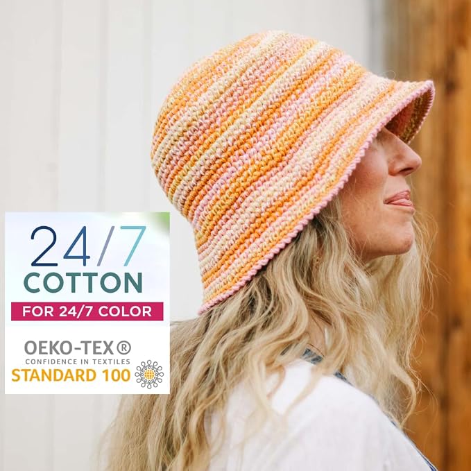 Lion Brand Yarn, 24/7 Cotton Yarn, Pink Lemonade, 1 Pack | Light Worsted 100% Mercerized Cotton Yarn for Crochet, Knitting, Craft, 185 Yards of Natural Fiber for Tees, Bags, Dishcloths - Image 3