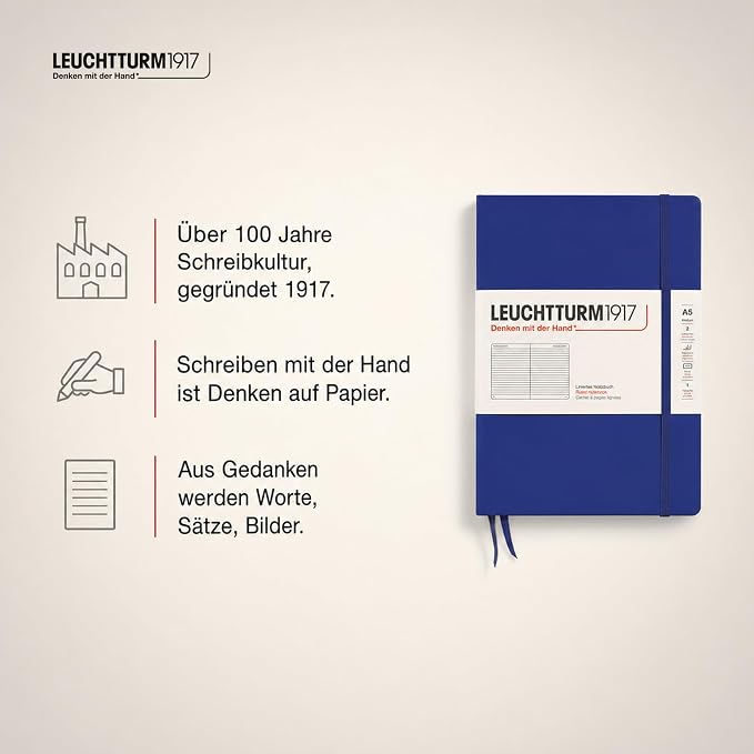 LEUCHTTURM1917 - Notebook Hardcover Medium A5-251 Numbered Pages for Writing and Journaling (Ink, Ruled) - Image 9