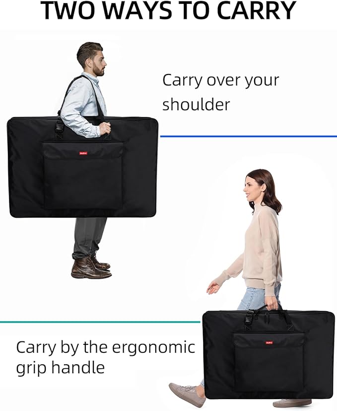 Nicpro Large Art Portfolio Bag 35 x 43 in, Nylon Artist Storage Case | Adjustable Shoulder Strap, Waterproof Carrying Bag for Professional Artwork Sketch Drawing Canvas Photography Poster - Image 6