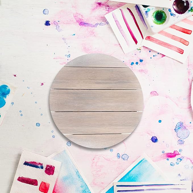 IVEI Wooden DIY Blank Name Plate Base Wood Sheet Craft - Plain Wooden Board Circular Cutouts for Painting Wooden Sheet Craft, Decoupage, Resin Art Work & Decoration - Image 2