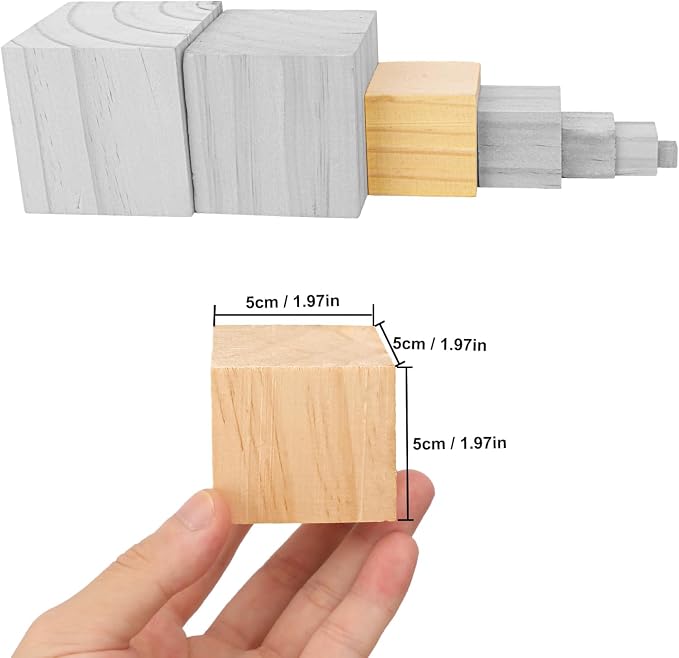 64 PCS 2 Inch Wooden Cubes, Natural Pine Wood Cubes for Crafts, 2 x 2 x 2 Wood Blocks Ready for Artistic DIY Projects-Unleash Creativity with Blank Wood Blocks - Image 2